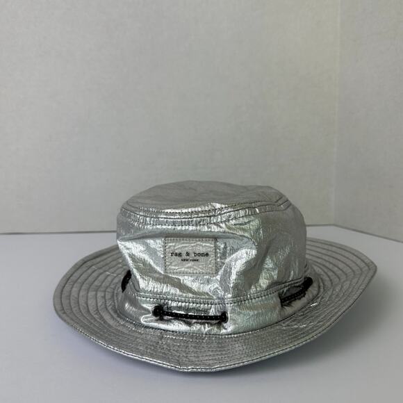 rag & bone Accessories - Rag & Bone Metallic Silver Metallic Nylon Bucket‎ Hat – NWT